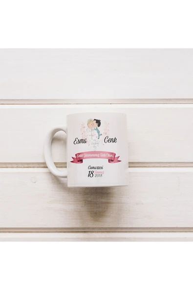 EYDXLMUG EVLİLİK YILDÖNÜMÜ HEDİYESİ  KUPA BARDAK (1 ADET) ürün görseli 1