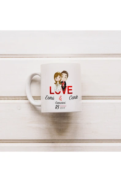 EYDXLMUG EVLİLİK YILDÖNÜMÜ HEDİYESİ  KUPA BARDAK (1 ADET) ürün görseli 1