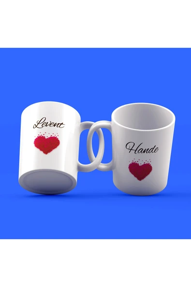EYDXLMUG Sevgililer Günü Tasarımı 2'li Çay Kahve Kupası ürün görseli 1