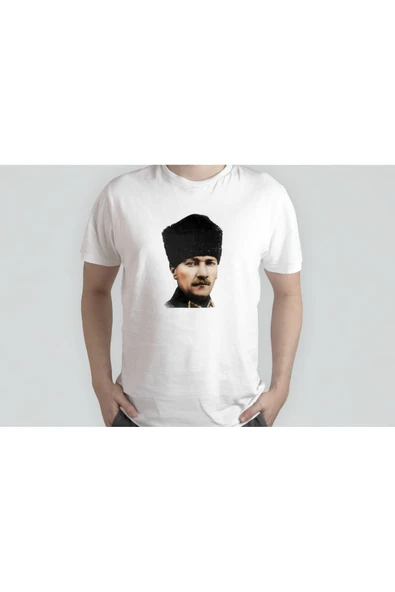 EYDXLMUG Atatürk Baskılı Beyaz Unısex T-shırt - Resim 2
