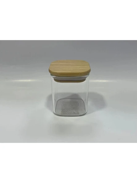 Gönül GNL 3288 Bambu Kapaklı Borosilikat Cam Kavanoz 6x6x7 cm ürün görseli 1