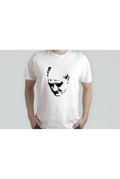 EYDXLMUG Atatürk Baskılı Beyaz Unısex T-shırt - Resim 2