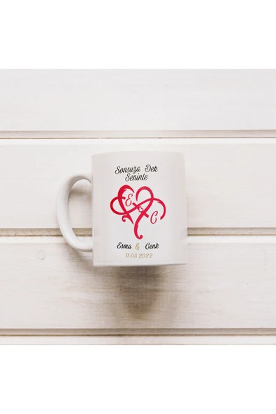 EYDXLMUG EVLİLİK YILDÖNÜMÜ HEDİYESİ  KUPA BARDAK (1 ADET) ürün görseli 1