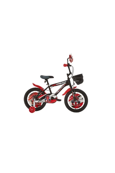 Flash Çocuk Bisikleti 26 Cm V Fren 16 Jant Vitessiz Mat Siyah Kırmızı ürün görseli 1