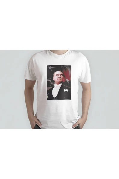 EYDXLMUG Atatürk Baskılı Beyaz Unısex T-shırt - Resim 2