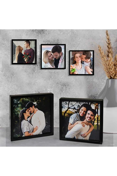 EYDXLMUG Fsahion Photo Yapışkanlı Sök Tak Pola Çerçeveler 12x12cm - 5'li paketPaket PVC Li - Resim 4