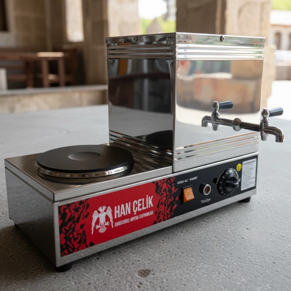 Han Çelik Tek Demlikli Pleytli Endüstriyel Elektrikli Çay Kazanı ürün görseli 1