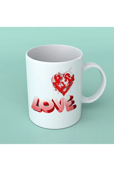 EYDXLMUG Love Love Özel Tasarım Çay Kahve Kupası ürün görseli 1