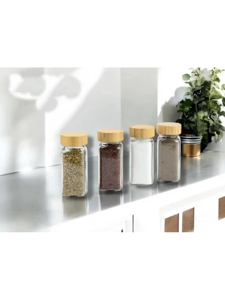 Gnl Bambu Kapaklı Cam Tuzluk ürün görseli 1