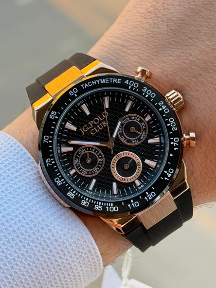 JG.Polo Club Silikon Kordon 2 Yıl Garantili 5 Atm Suya Dayanıklı Erkek Kol Saati+Bileklik SL.11908.2 - Resim 3