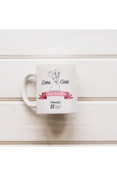 EYDXLMUG EVLİLİK YILDÖNÜMÜ HEDİYESİ  KUPA BARDAK (1 ADET) ürün görseli 1