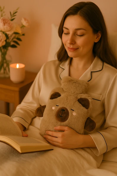 2026 Peluş Ayıcık Sıcak Su Torbası – Yumuşak Kılıflı Isıtıcı & Hediyelik Kış Konfor Ürünü - Resim 2