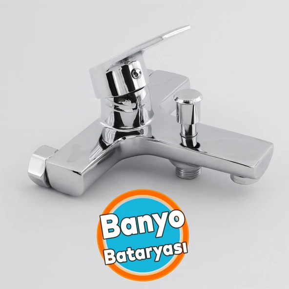 Banyo Bataryası Duvar Tipli Lavabo Mutfak Duş Musluğu Mix Batarya Sıcak Soğuk Çift Su Girişli ürün görseli 1