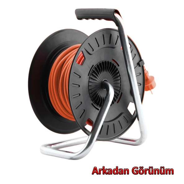 Seyyar Plastik Makaralı Monofaze Uzatma Kablosu 3x2.5 mm 20 Metre CCA Alüminyum Alaşım Kablo 4 Priz - Resim 3