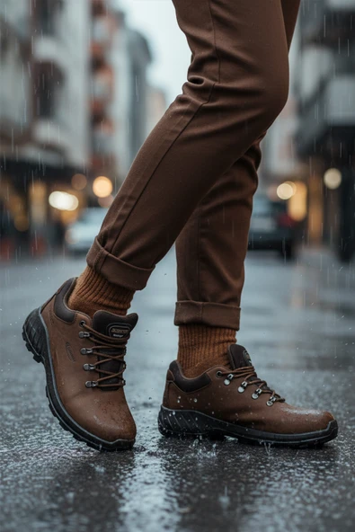 Scooter Kahve Su Geçirmez Kaymaz Taban Erkek Outdoor Ayakkabı M4105 M - Resim 3