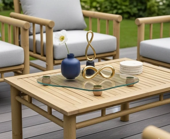 Dekoratif Cam Organizer Banyo Sehpa Üstü Makyaj Organizeri Tepsi  Model Top Ayaklı Cam Sunumluk ürün görseli 1