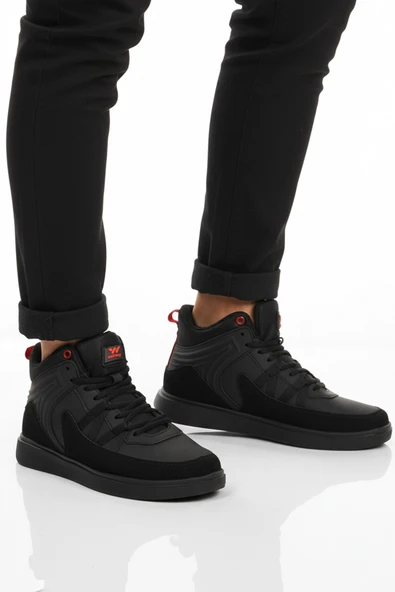 Walkway Siyah Hafif Esnek Bağcıklı Erkek Spor Ayakkabı Ferra 2808 M ürün görseli 1