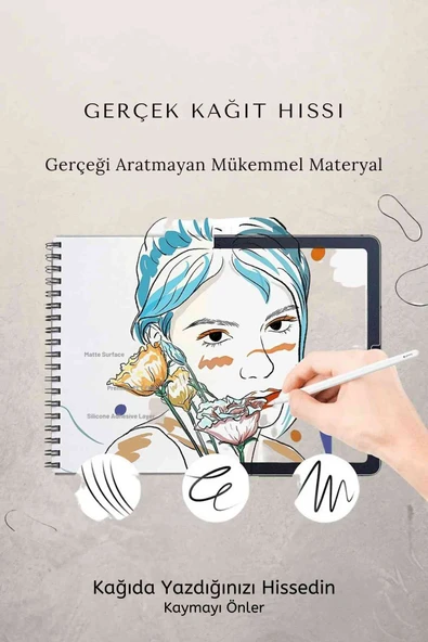 iPad 11. Nesil 2025 A16 Çip Uyumlu Paper-Like Gerçek Kağıt Hissi Tablet Ekran Koruyucu - Resim 3