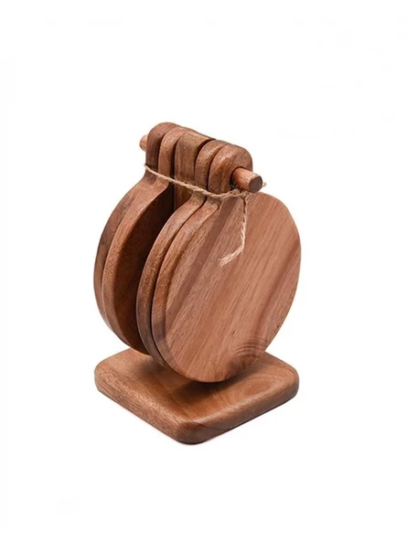 Mien MEN 7B92 Akasya Ahşap Bardak Altlığı 4'lü ürün görseli 1