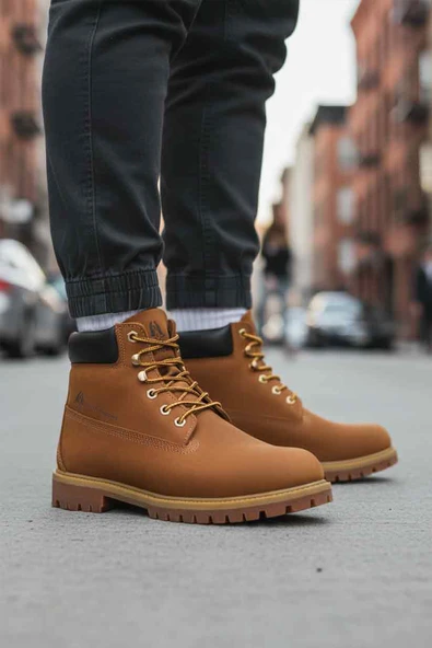 Ayakmod Tarçın Nubuk Hakiki Deri Kaymaz Erkek Bot 725812 Helppo M - Resim 3