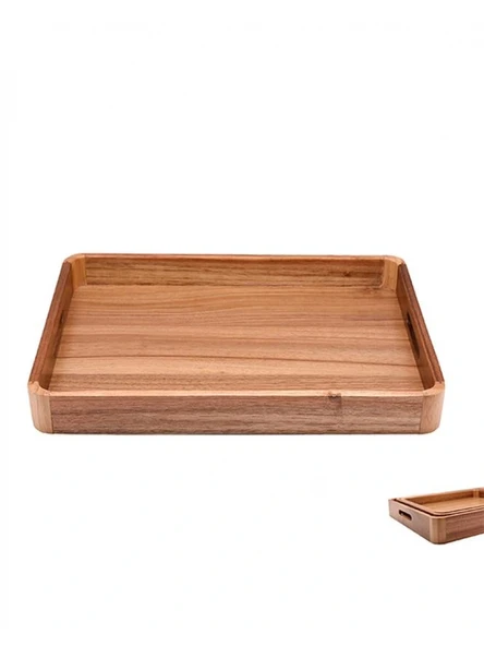 Mien MEN 7B150 Akasya Ahşap Orta Boy Servis Tepsisi 39x28x4 cm ürün görseli 1