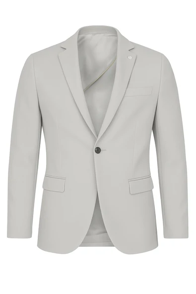 Erkek Açık Gri Blazer Ceket – Slim Fit, Şık ve Hafif Kumaş, Tek Düğmeli ürün görseli 1