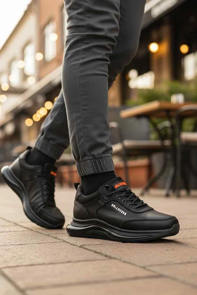 Bulldozer Siyah Nubuk Hakiki Deri Geniş Kalıp Erkek Casual Ayakkabı 260224 M - Resim 3