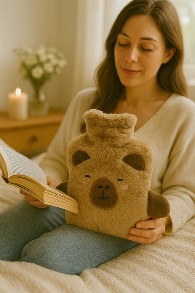 2026 Peluş Ayıcık Sıcak Su Torbası – Yumuşak Kılıflı Isıtıcı & Hediyelik Kış Konfor Ürünü - Resim 3