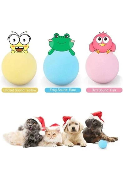 1 Adet Akıllı Sesli Kedi Otlu Top Oyuncağı Hareketli Ses Çıkaran İnteraktif Pilli Oyun Topu Oyuncak - Resim 6
