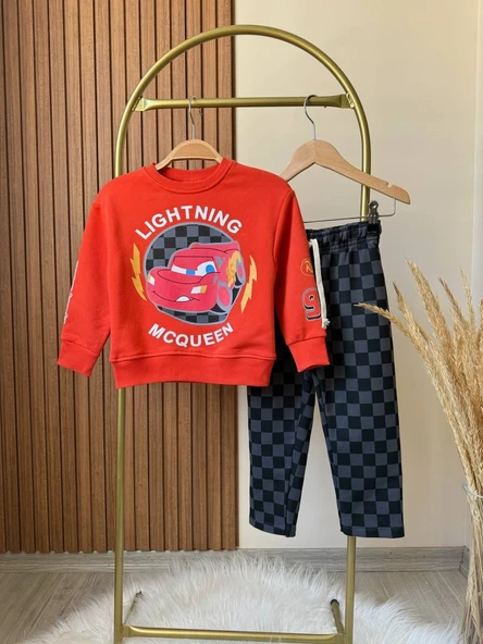 LUCCO ERKEK ÇOCUK ŞİMŞEK MODELLİ 3 İPLİK ŞARDONSUZ EŞOFMAN TAKIMI ürün görseli 1