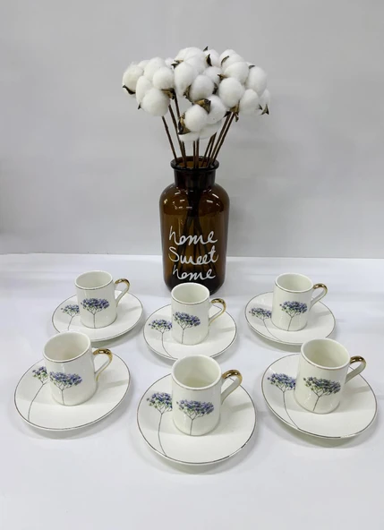Porselen Kahve Takımı 6 Kişilik | Özel Tasarım | 90 ml ürün görseli 1