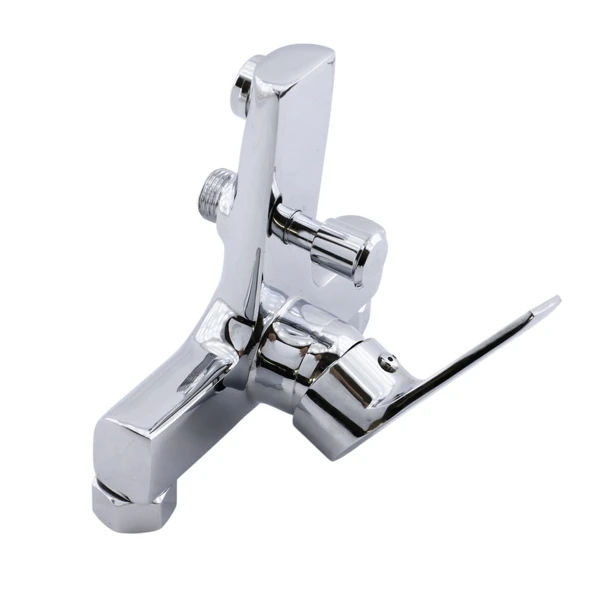 Banyo Bataryası Duvar Tipli Lavabo Mutfak Duş Musluğu Mix Batarya Sıcak Soğuk Çift Su Girişli - Resim 4