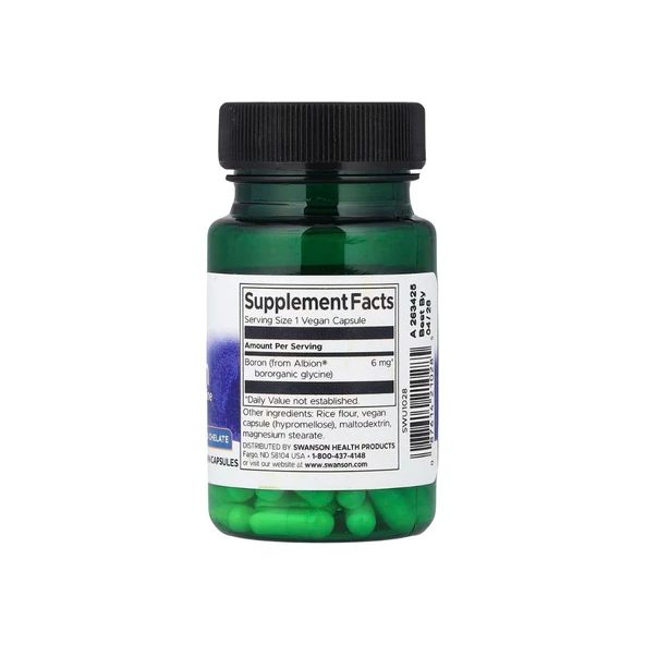 Swanson Albion Boron 6 mg 60 Vegan Capsules - Resim 2