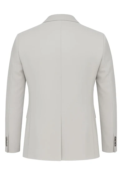 Erkek Açık Gri Blazer Ceket – Slim Fit, Şık ve Hafif Kumaş, Tek Düğmeli - Resim 3