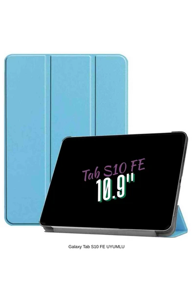 Galaxy Tab S10 FE Uyumlu 10.9" Katlanabilen Standlı Smart Cover Akıllı Tablet Kılıfı - Resim 5