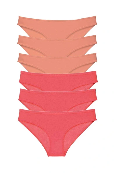 LitaeTrend 6 adet Süper Eko Set Likralı Kadın Slip Külot Pudra Fuşya ürün görseli 1