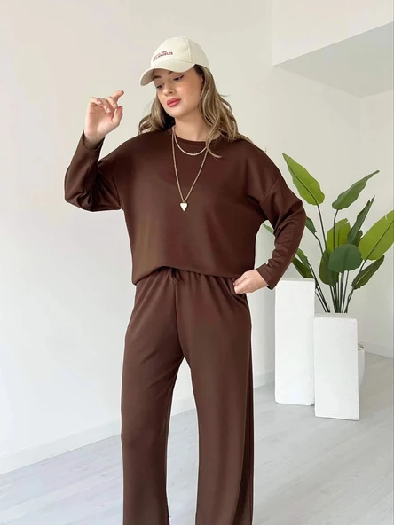 Kollu modal takım kahve - Resim 4