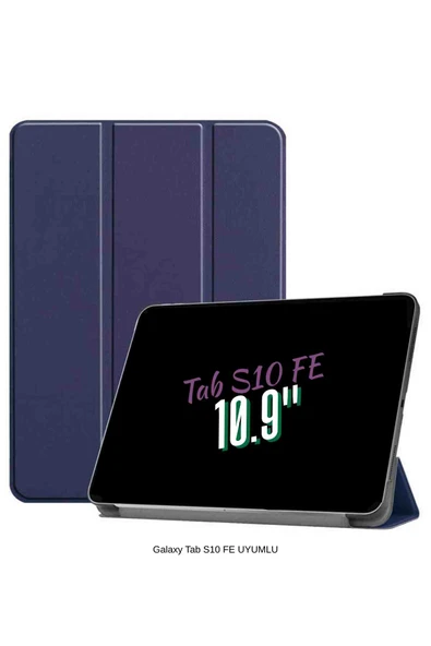 Galaxy Tab S10 FE Uyumlu 10.9" Katlanabilen Standlı Smart Cover Akıllı Tablet Kılıfı - Resim 10