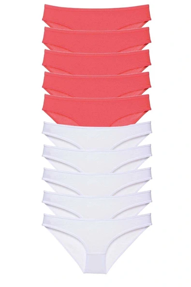 LitaeTrend 10 adet Eko Set Likralı Kadın Slip Külot Fuşya Beyaz ürün görseli 1