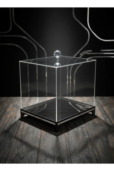 Bohça Çeyiz Nişan Kutusu Silver 25 - Damat Gelin Bohçası Şeffaf Pleksi ürün görseli 1