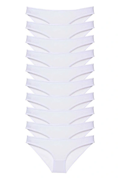 LitaeTrend 10 adet Süper Eko Set Likralı Kadın Slip Külot Beyaz ürün görseli 1