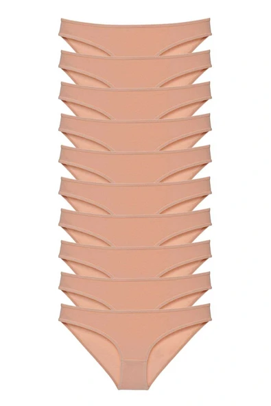 LitaeTrend 10 adet Süper Eko Set Likralı Kadın Slip Külot Ten ürün görseli 1