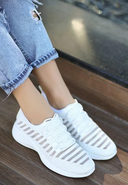 Wina Beyaz Triko Spor Ayakkabı - Resim 9