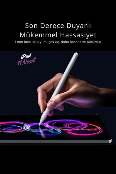 iPad A16 11 Nesil 2025 Avuç İçi Reddetme Özellikli Dokunmatik A3355 iPad Tablet Kalemi - Resim 2