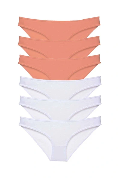 LitaeTrend 6 adet Eko Set Likralı Kadın Slip Külot Pudra Beyaz ürün görseli 1