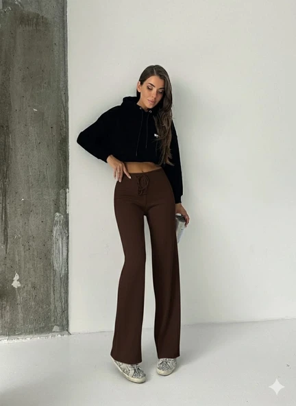 Fit comfort bej salaş pantolon kahve A6011 - Resim 3