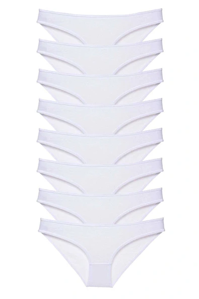 LitaeTrend 8 adet Süper Eko Set Likralı Kadın Slip Külot Beyaz ürün görseli 1