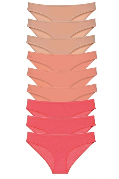 LitaeTrend 9 adet Süper Eko Set Likralı Kadın Slip Külot Ten Pudra Fuşya ürün görseli 1