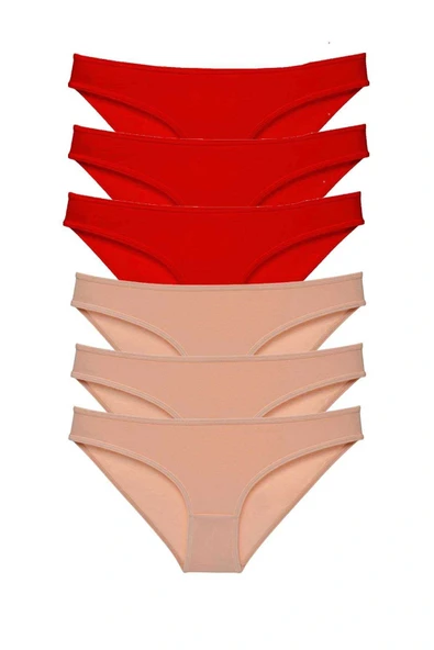 LitaeTrend 6 adet Eko Set Likralı Kadın Slip Külot Kırmızı Ten ürün görseli 1