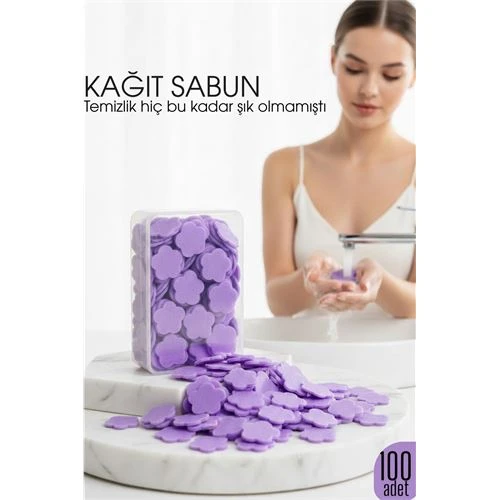 Parfümlü Elde Eriyen Kağıt Sabun - 100 lü paket Sihirli Sabun – Hijyenik Seyahat Kutusu ürün görseli 1